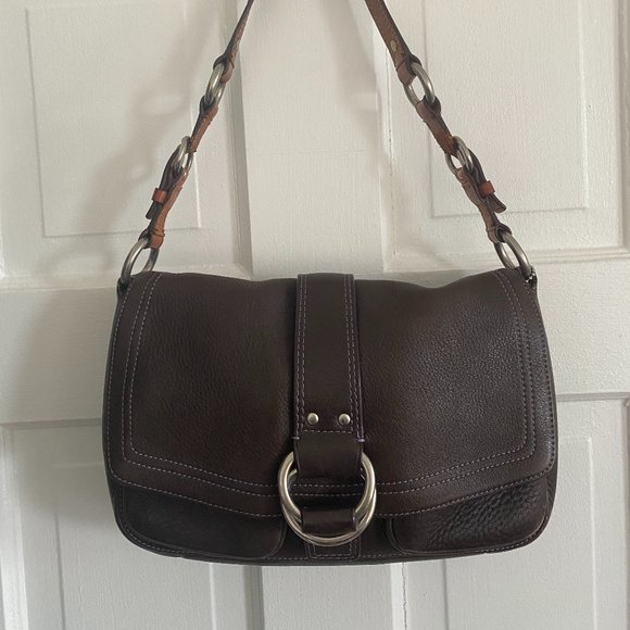 Coach Shoulder Bag - Brown Leather - Very Good - Picture 1 of 6
